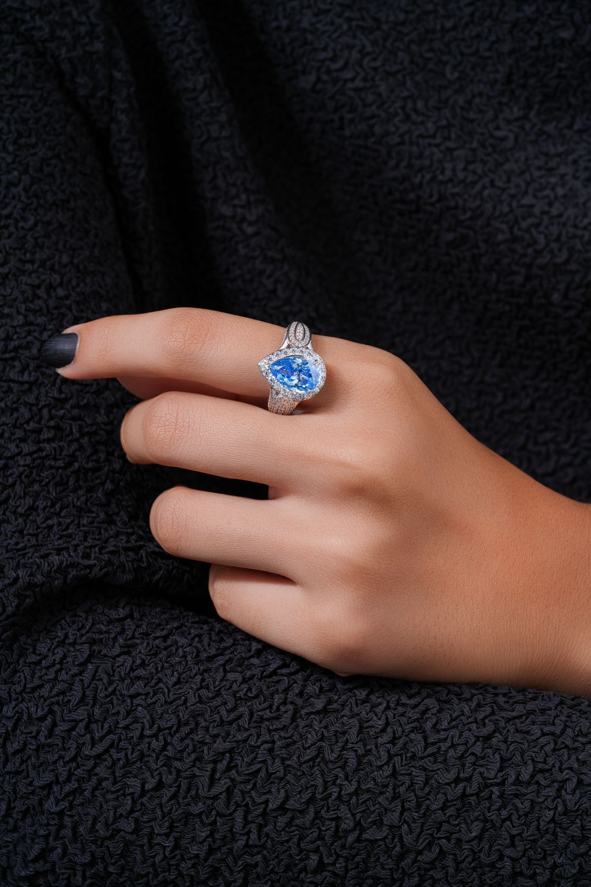 Deep blue Ceylon sapphire set in a ring